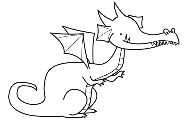 dragon amable e infantil para colorear